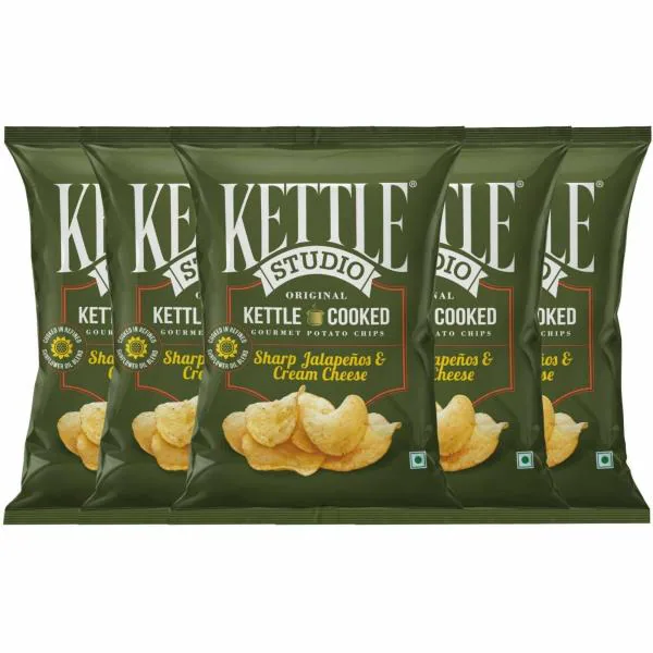 Kettle StudioPotato Chips Sharp Jalapenos & Cream Cheese 113g Pack