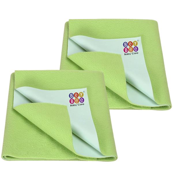BeyBee Light Green Baby Bed Protector Sheet 100 cm x 140 cm (Set of 2