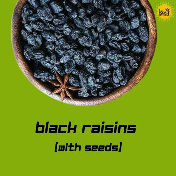 King Uncle Dry Fruits Black Raisin With Seed / Kala Manuka / Kali Drakh 250 Gram JioMart