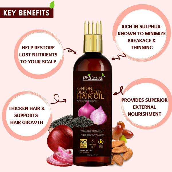 Red Onion Hair Oil WITH COMB APPLICATOR Black Seed Onion Oil JioMart