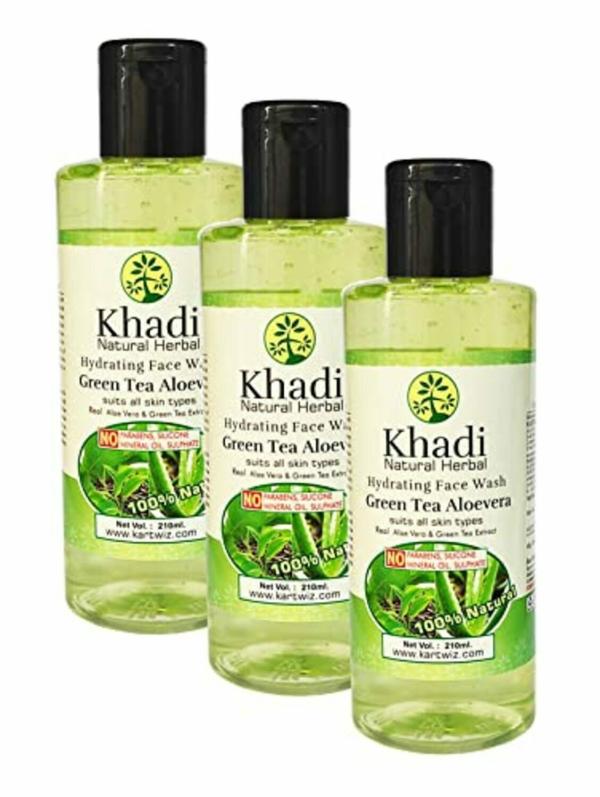 KHADI HERBAL Green Tea Aloevera Face Wash For Deep Cleansing Oil