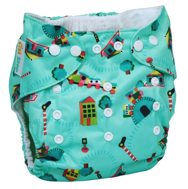 1st Step Size Adjustable Reusable Diaper With Diaper Liner House Print