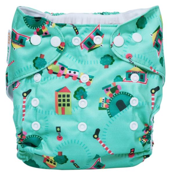 1st Step Size Adjustable Reusable Diaper With Diaper Liner House Print