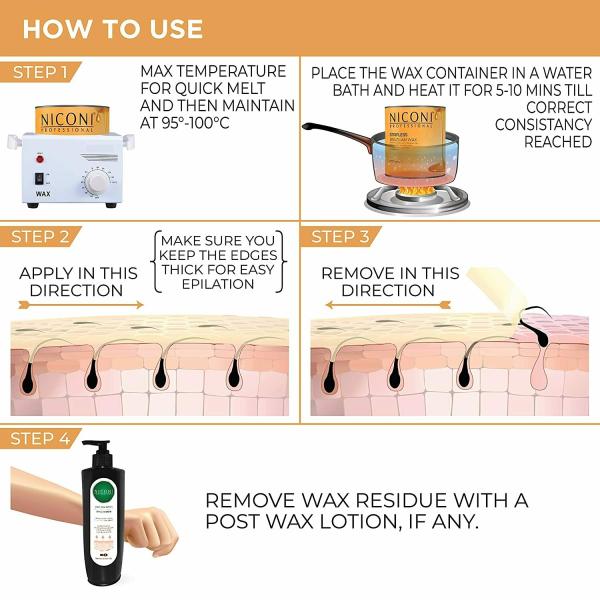 NICONI Stripless Brazilian Wax Used For Face, Upper Lips, Arms, Legs