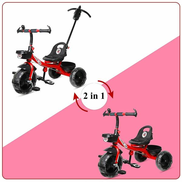 Mezire HDL01 Tricycle For Kids With Parent Handel, Front & Back Basket, Tricycle For Kids Above