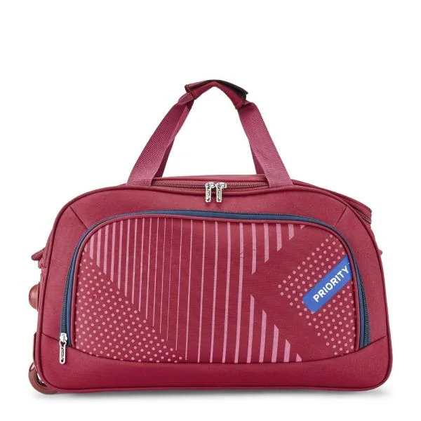 Priority Neptune Red Polyester 2 Wheel Duffle Trolley Bag 61 cm JioMart