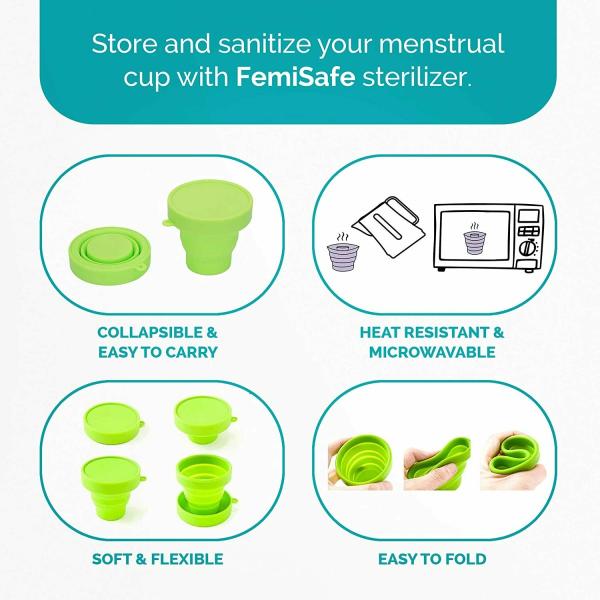 FemiSafe FDA Approved Collapsible Menstrual Cup Sterilizer Container