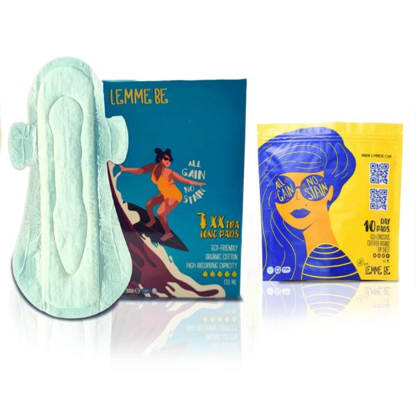 Lemme Be 100 Organic Sanitary Pads Teen Xxl Pads, Day And Night Pads