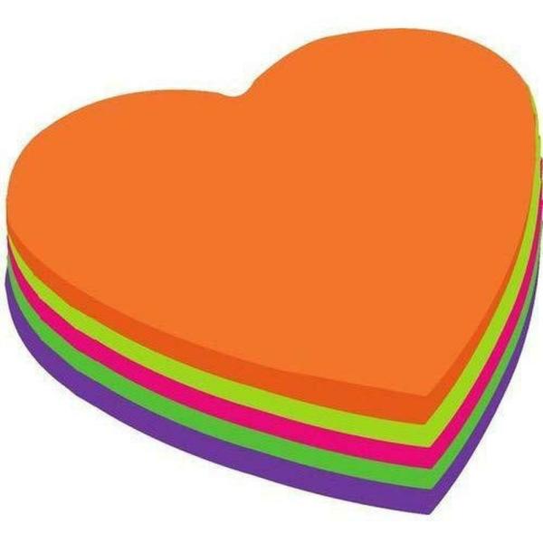 Aptitude A160 Multicolor Standard Heart Shape Sticky Notes 3 x 3 inch
