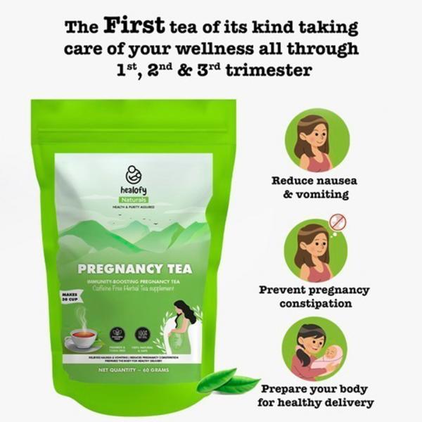 Healofy Naturals Herbal Caffeine Free Pregnancy Tea 60g Improves Mom's