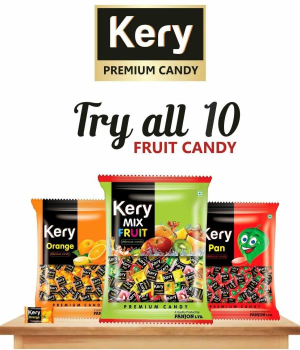 Kery Orange Candy Big Jar, 750g [Juicy Orange Bite Sweets Candy Toffee
