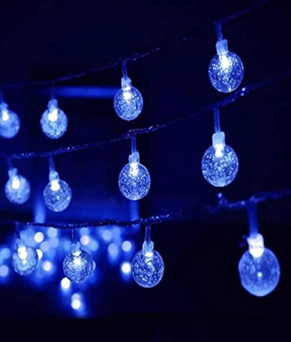 X4Cart Blue 14 LED Mini Globe Crystal Ball String Lights JioMart