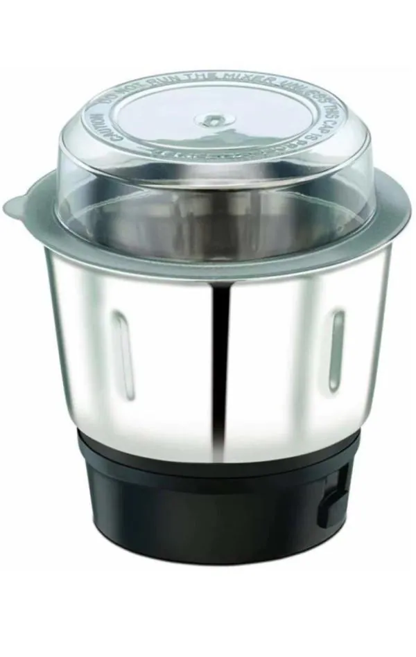 Daraz stainless steel chutney grinding jar with plastic lid mixer