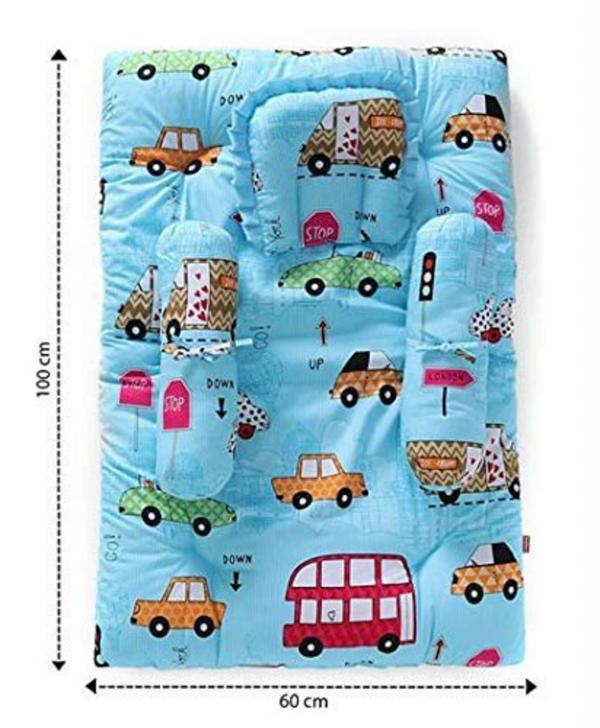 Cuteably Green New Born Baby Bedding Mattress Gadda Set With 2 Side