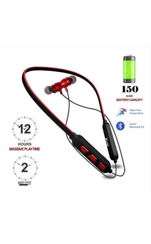AK wireless B11 neckband p1 Bluetooth Headset (Red, Black, In the Ear JioMart