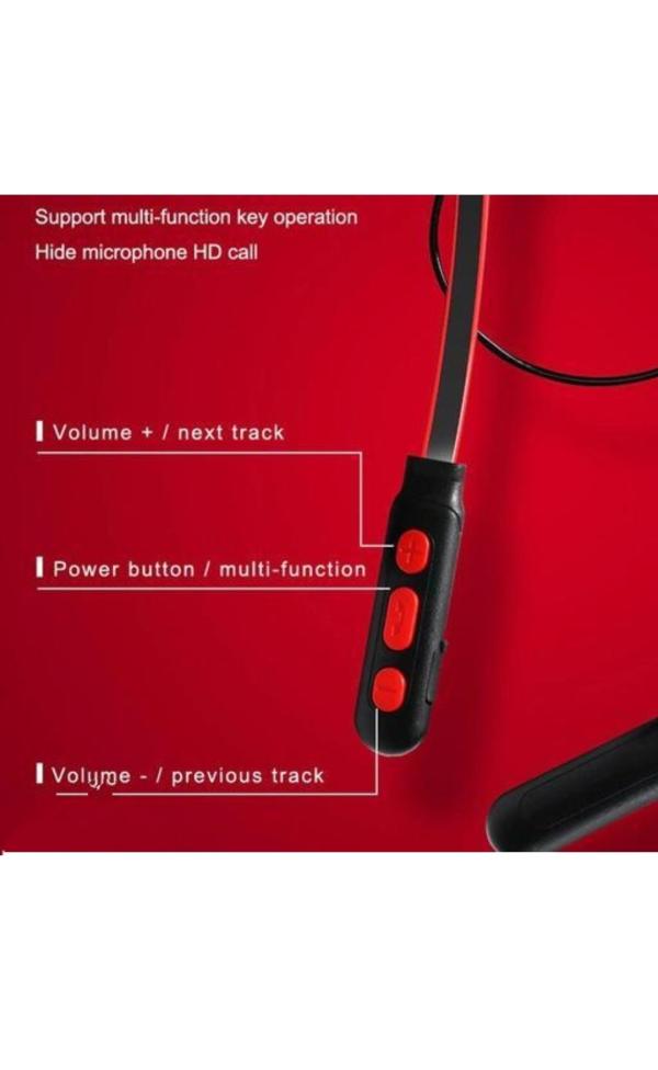 AK wireless B11 neckband p1 Bluetooth Headset (Red, Black, In the Ear JioMart