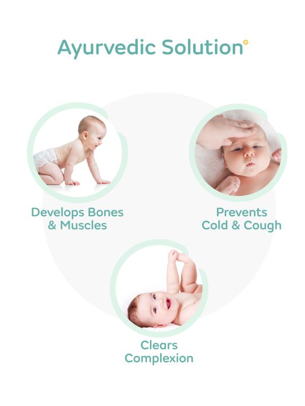 Mylo Veda Ayurvedic Baby Massage Oil With Benefits of Ashwagandha, Cow