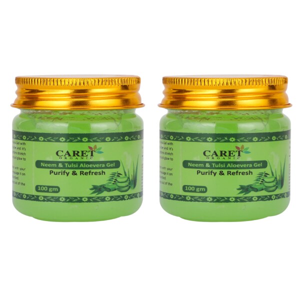 Caret Organic Aloevera Gel With Neem & Tulsi For Acne/Marks Removal