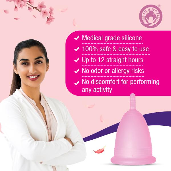 Mom & World Reusable Menstrual Cup For Women, 100 Medical Grade
