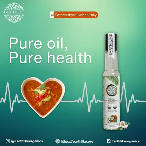 EARTH LIKE Cold Pressed Extra Virgin Coconut Oil 250ML & Get 100ML
