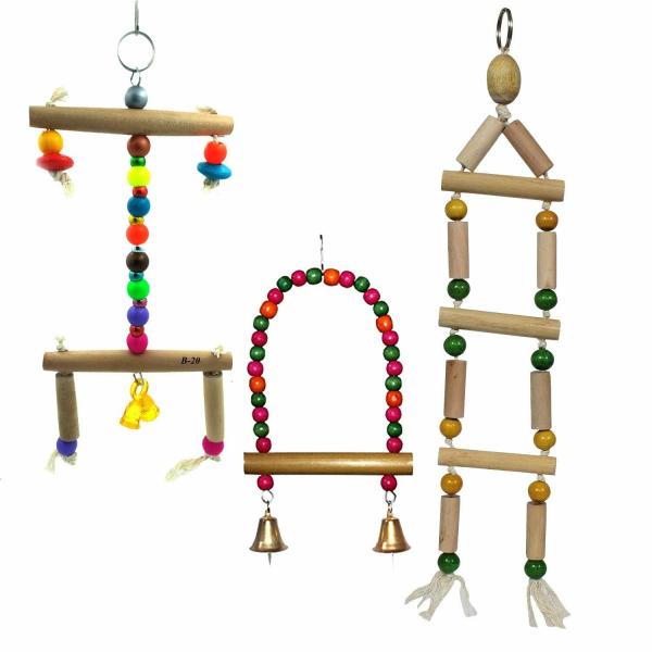 Jainsons Bird toy Parrot Chewing ToysHanging Bell Bird Cage Toys Suitable for Small Parakeets