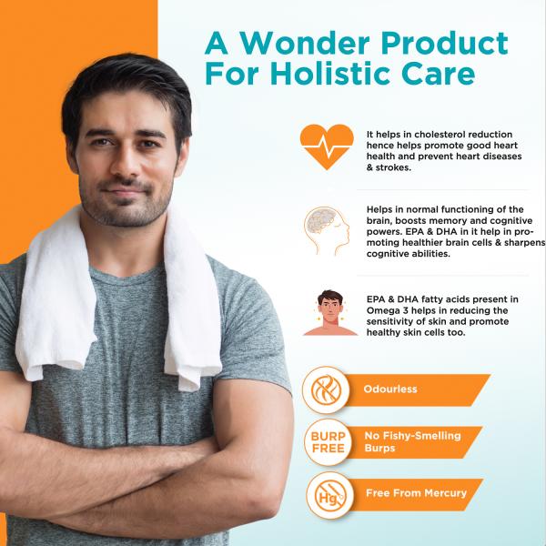 HealthKart HK Vitals Fish Oil Capsules For Men And Women (1000 mg Omega