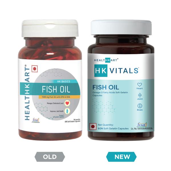 HealthKart HK Vitals Fish Oil Capsules For Men And Women (1000 mg Omega