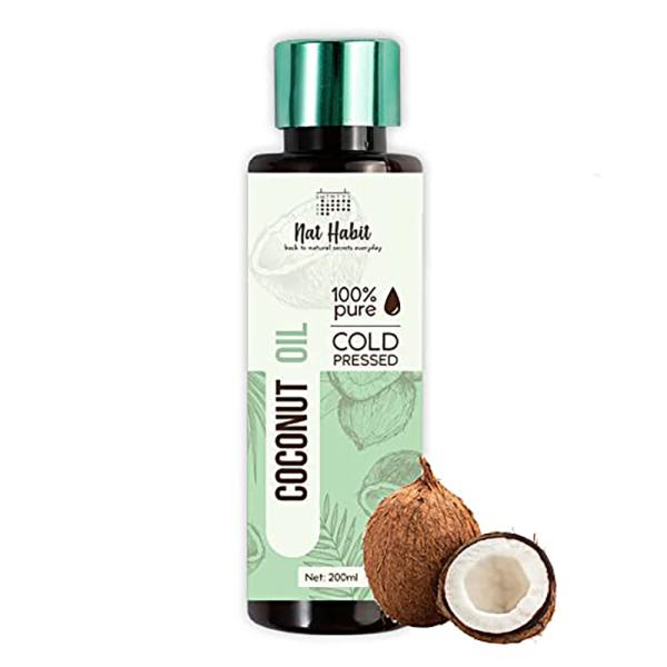 Nat Habit Cold Pressed 100 Pure Coconut Oil for Skin & Hair, Of Whole