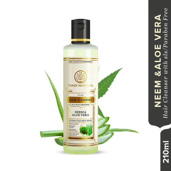 Khadi Natural Neem & Aloevera Hair Cleanser Sls & Paraben Free, 210ml -  JioMart