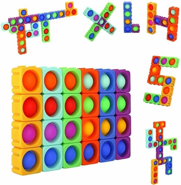 Enorme Pop it Building Fidget Block Puzzle Toy, Silicone Bubble Sensory