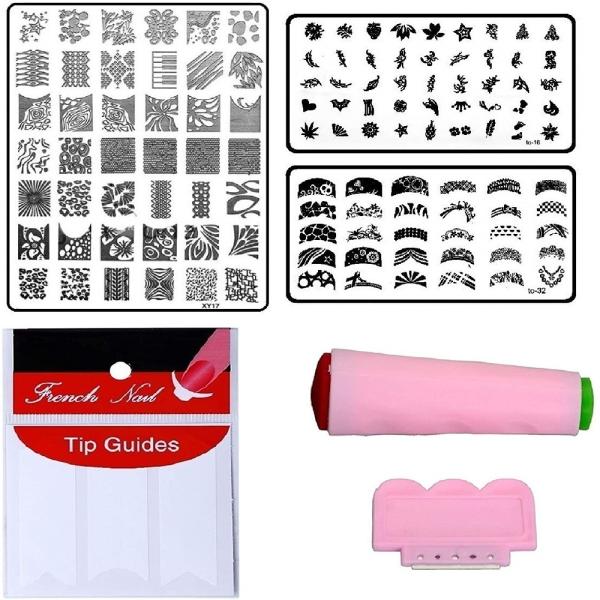Royalkart Nail Art Stamping Kit For Women Tip Guides For Nails Stamper
