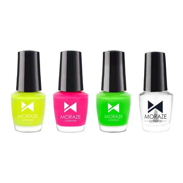 Moraze Pack of 4 Neon Nail Polish With Top Coat JioMart