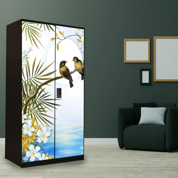 WallWear Almirah Stickers Self Adhesive Almirah Door Sticker