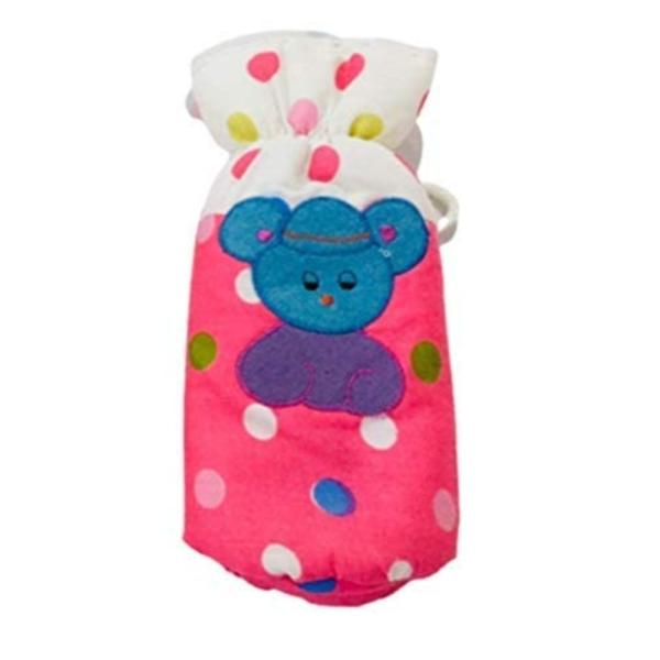 Ineffable Baby Feeding Bottle Cover with Polka Print & Cartoon Patch