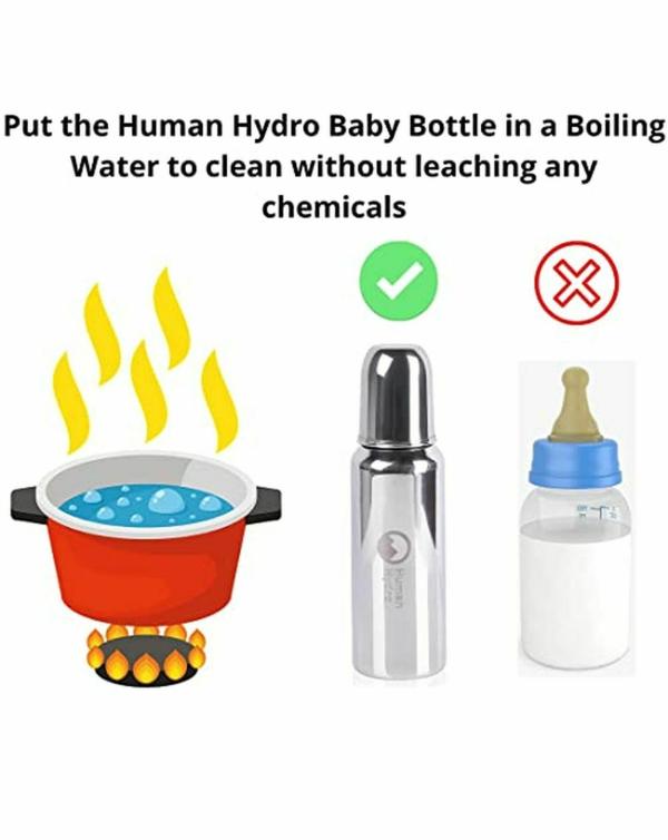 Human Hydro BPA Free Stainless Steel Milk Feeding Bottle with One Anti