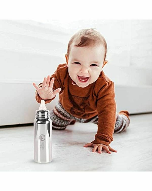 Human Hydro BPA Free Stainless Steel Milk Feeding Bottle with One Anti