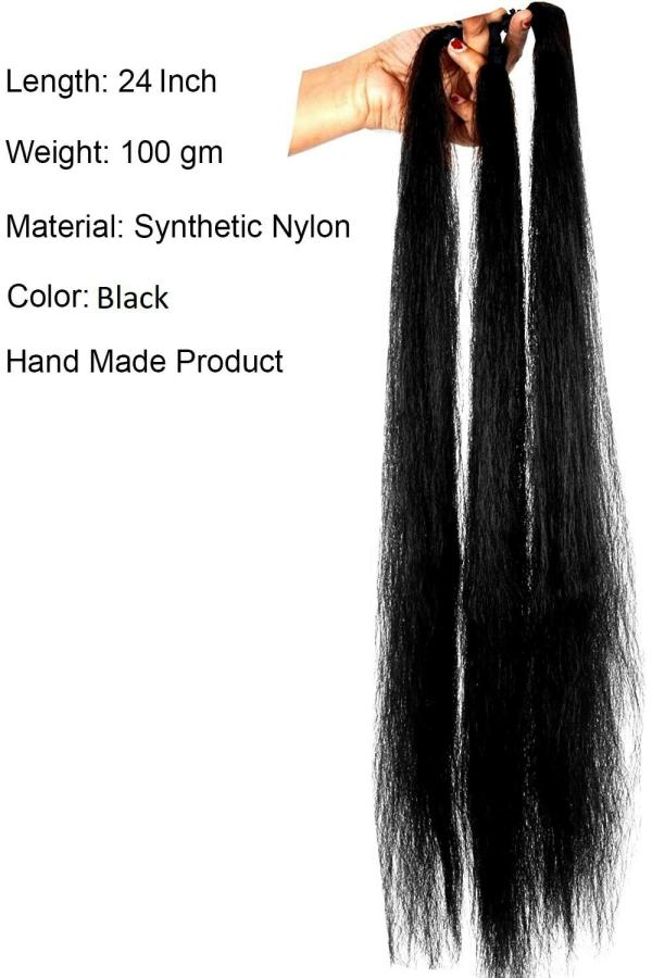 Clixfox Women and Girls Black Synthetic Nylon Punjabi Style Parandi