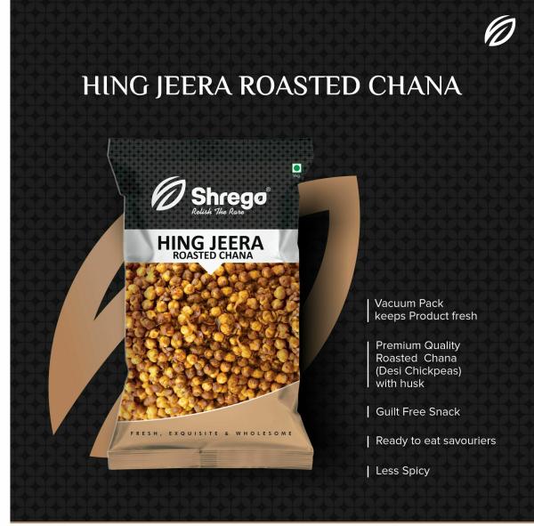 Shrego Hing Jeera Roasted Chana, Healthy Snacks & Namkeen, 300G (2X150G