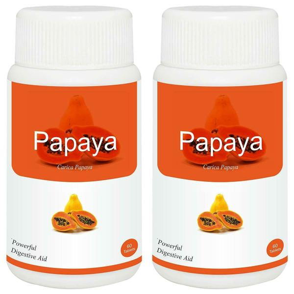 Herb Essential Carica Papaya Leaf Extract 500 mg 60 Tablets (Pack of 2