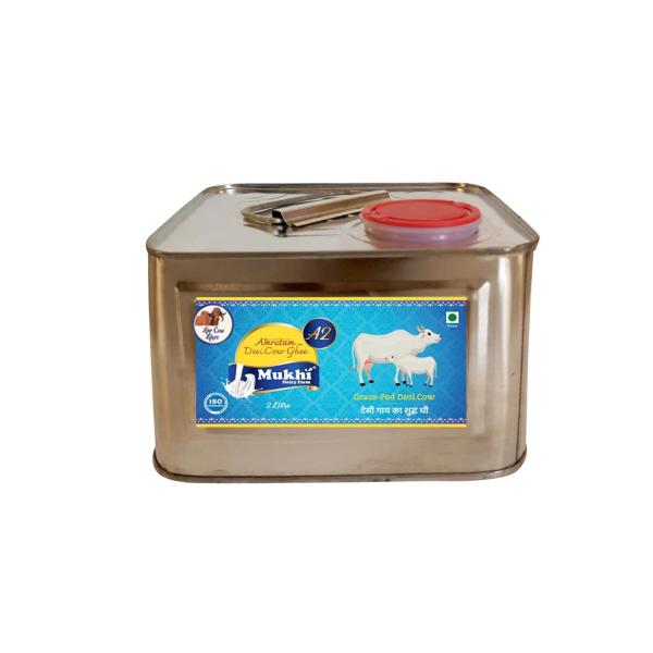 Mukhia A2 Cow Desi Ghee certified organic grass fed ghee 2 Litre JioMart