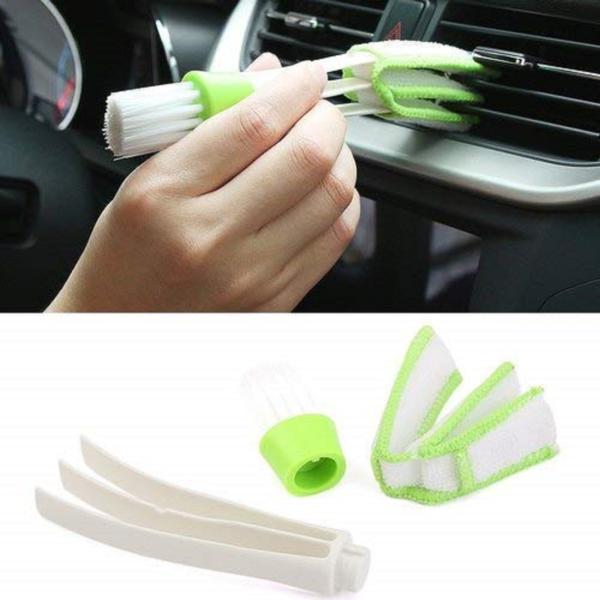 Aksmit Car AC Brush Microfiber Double Sided Car AC Vent Cleaning Brush