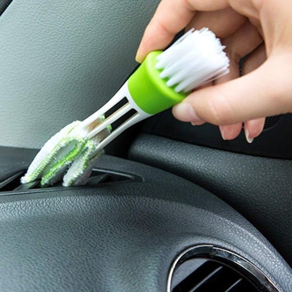 Aksmit Car AC Brush Microfiber Double Sided Car AC Vent Cleaning Brush