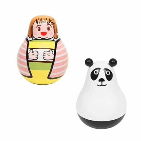 Matoyi Multicolor Handcrafted Roly Poly Panda and Doll Tumbler Toy 3 Months  and Above 20 x 15 x 6 cm - JioMart