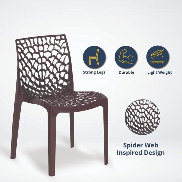 RW REST WELL Web Dining/Cafeteria/Designer Armless Heavy Duty Plastic