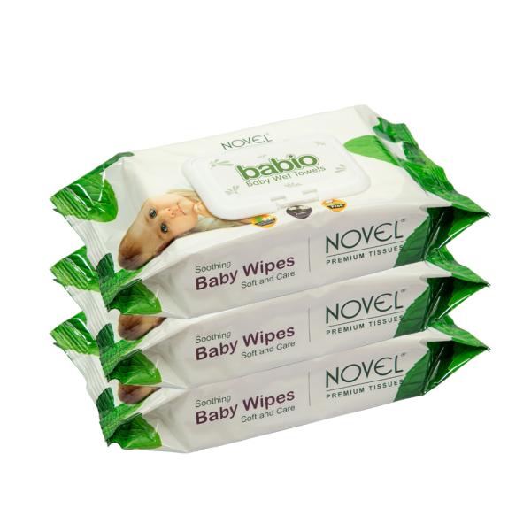 NOVEL Baby Wet Wipes with Alovera extract 80 Sheets with LID(Pack of 3