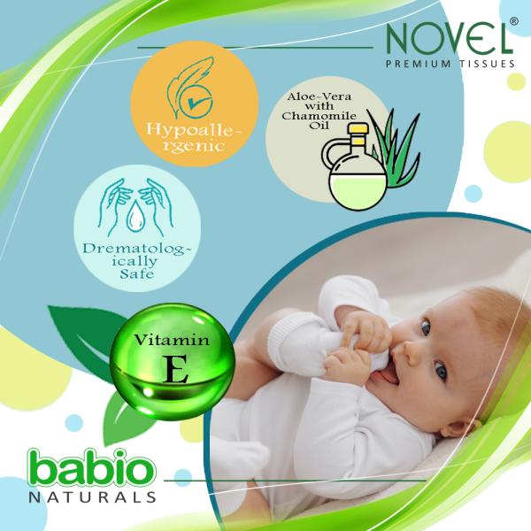 NOVEL Baby Wet Wipes with Alovera extract 80 Sheets with LID(Pack of 3