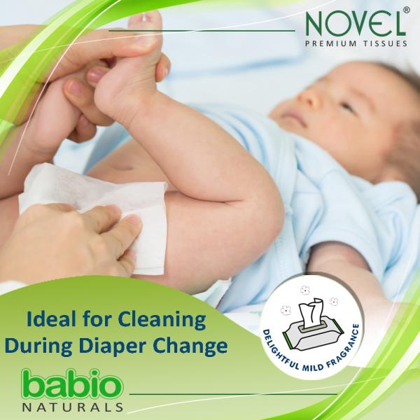 NOVEL Baby Wet Wipes with Alovera extract 80 Sheets with LID(Pack of 3