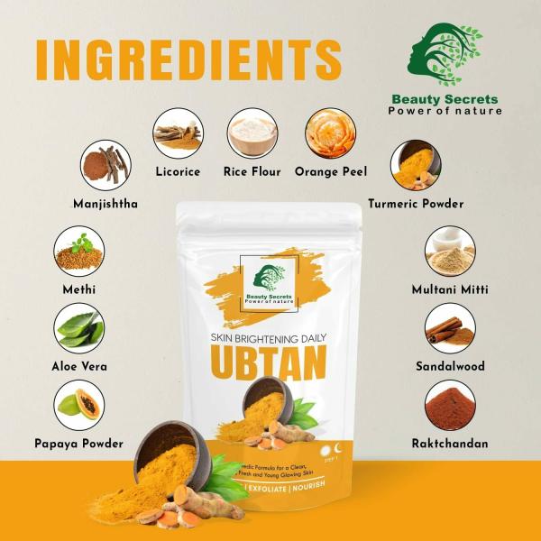 Beauty Secrets Ayurvedic Skin Brightening Daily Ubtan Enriched with