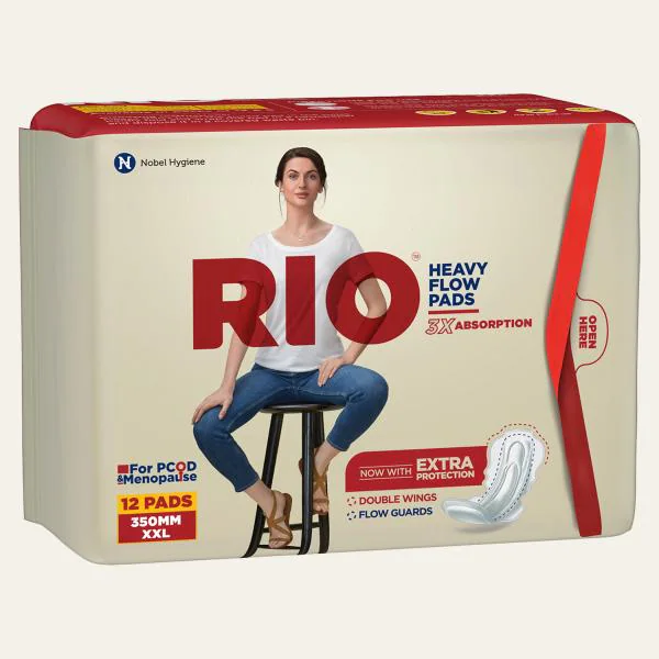 RIO Heavy Flow XXL Sanitary Pads 24 Pieces (Pack of 2) with 350mm