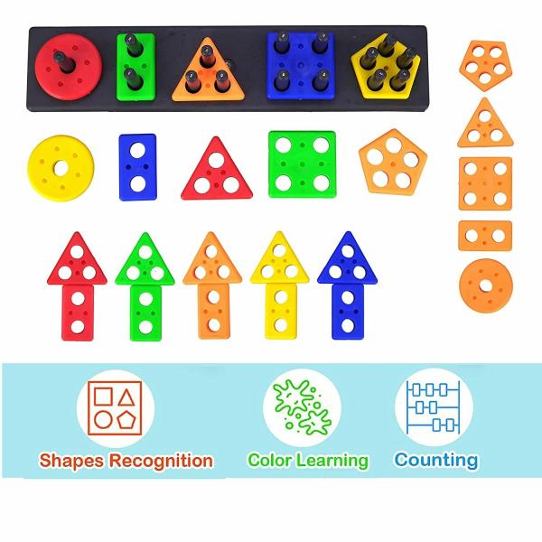Shape & colour Sorter Puzzle Board preschool activity toys for kids (25